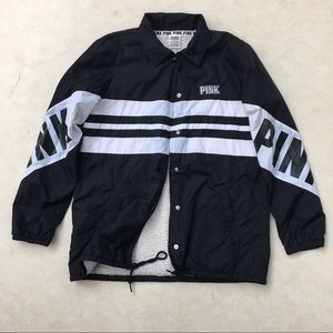 PINK Victoria’s Secret fur lined jacket black xs